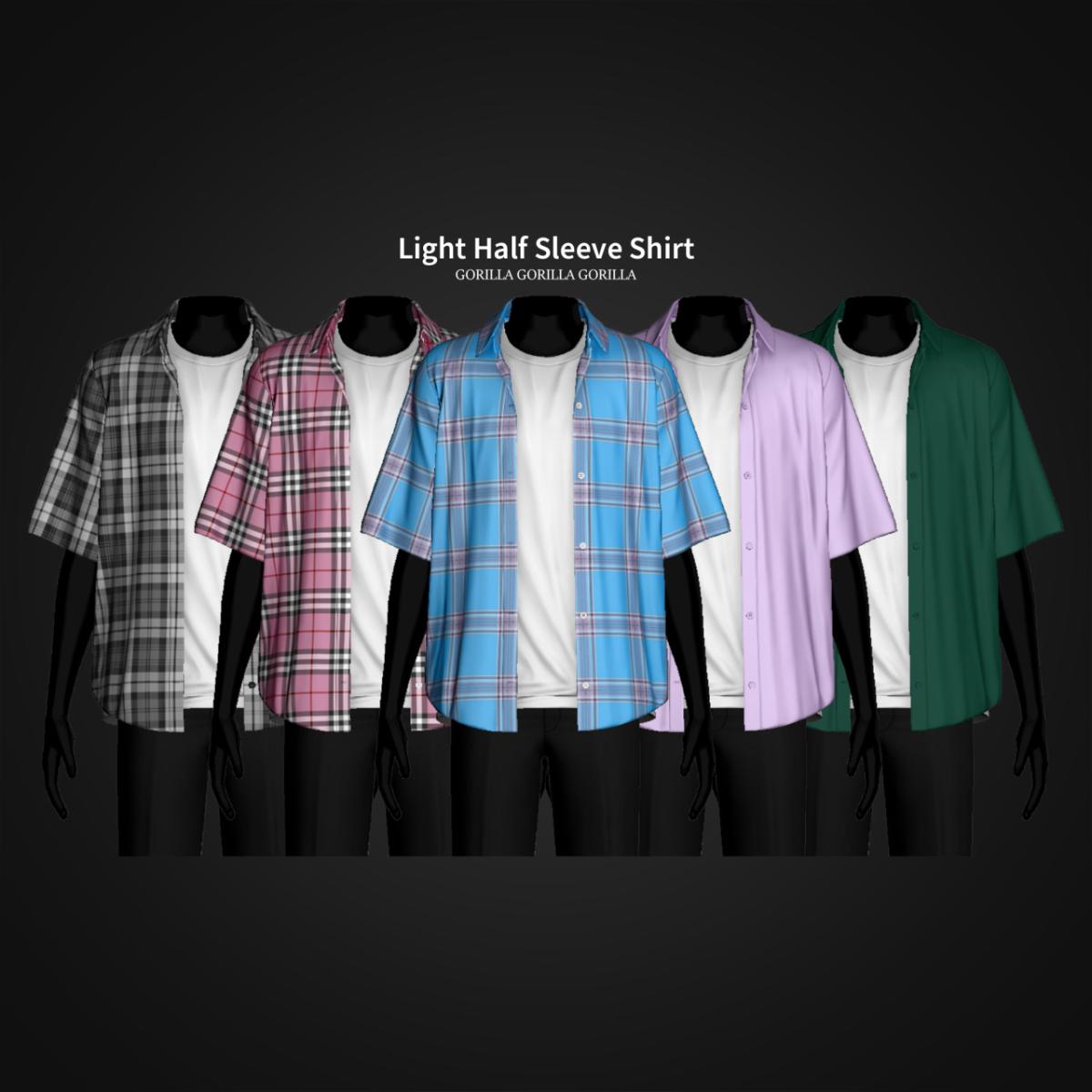 Рубашка с футболкой для симов "Light Half Sleeve Shirt"