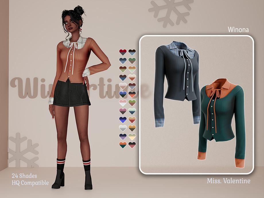 Рубашка с кардиганом для симочек "Winona sweater with top underneath"