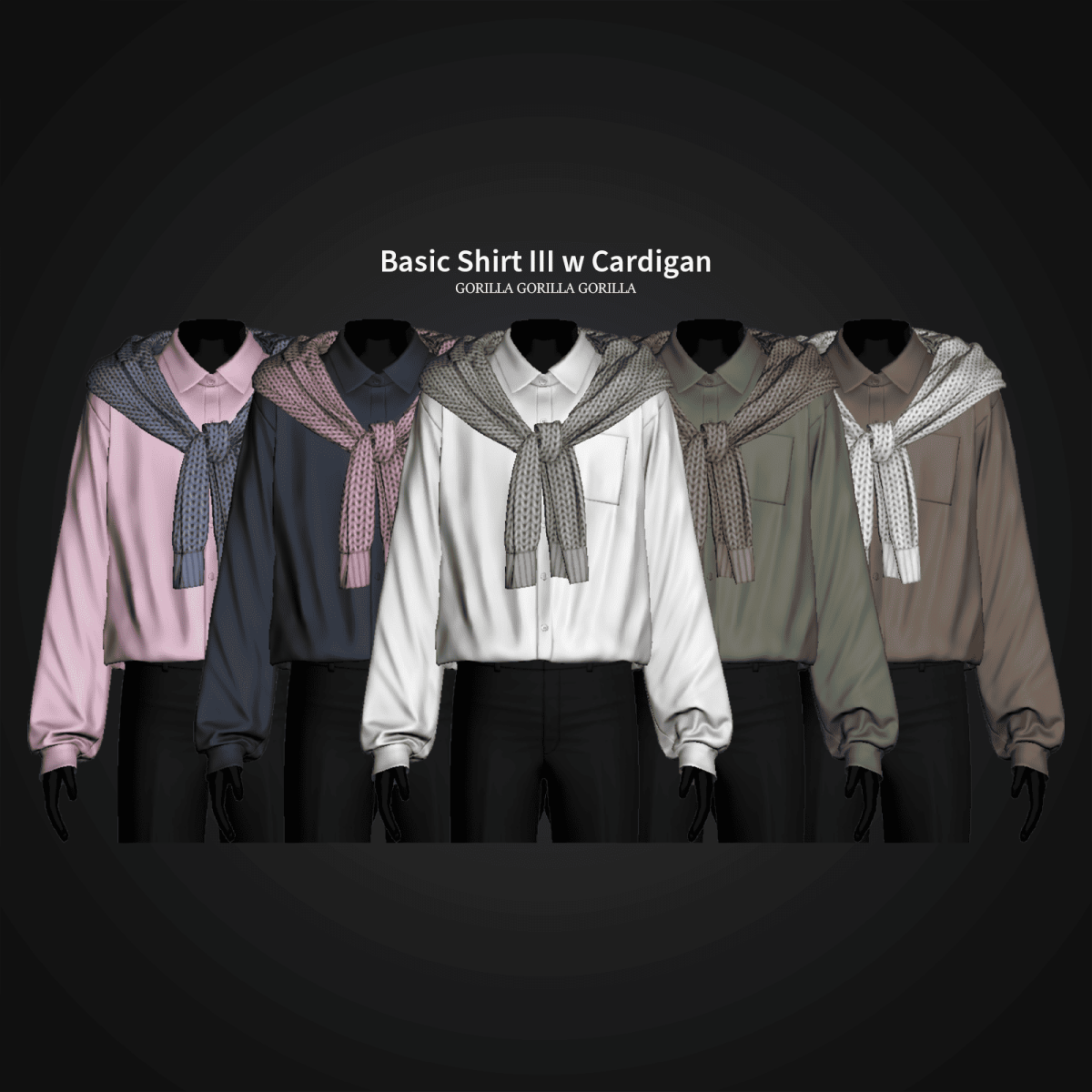 Рубашка со свитером для мужчин "Basic Shirt III w Cardigan"