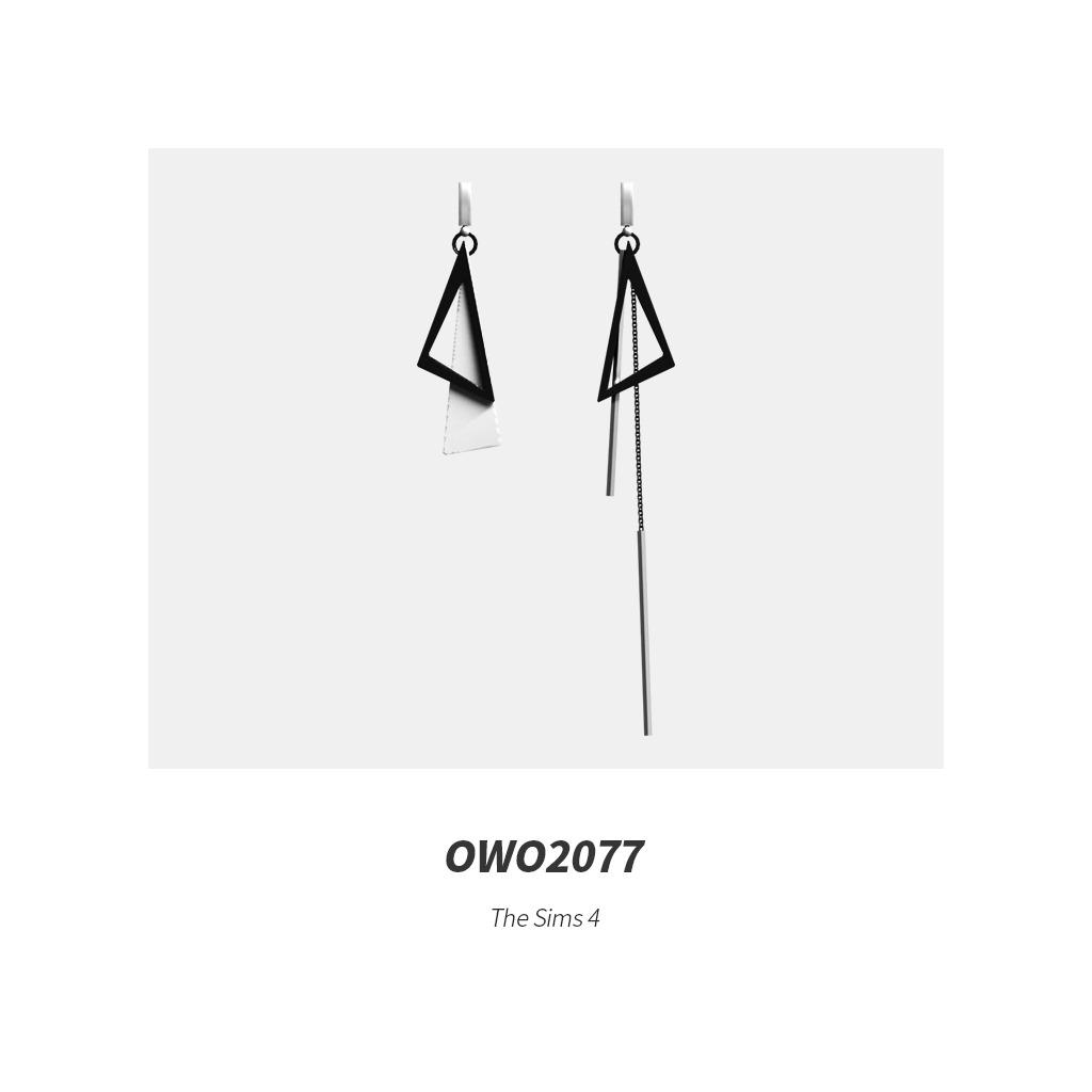 Серьги для симов и симочек "F&M Triangular Allure Earrings"