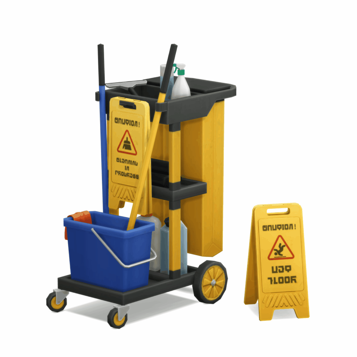 Сет для уборки "Cleaning Cart & Caution Sign"