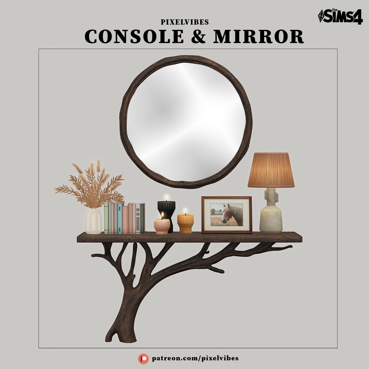 Сет для холла "Handcrafted Wooden Console & Mirror"