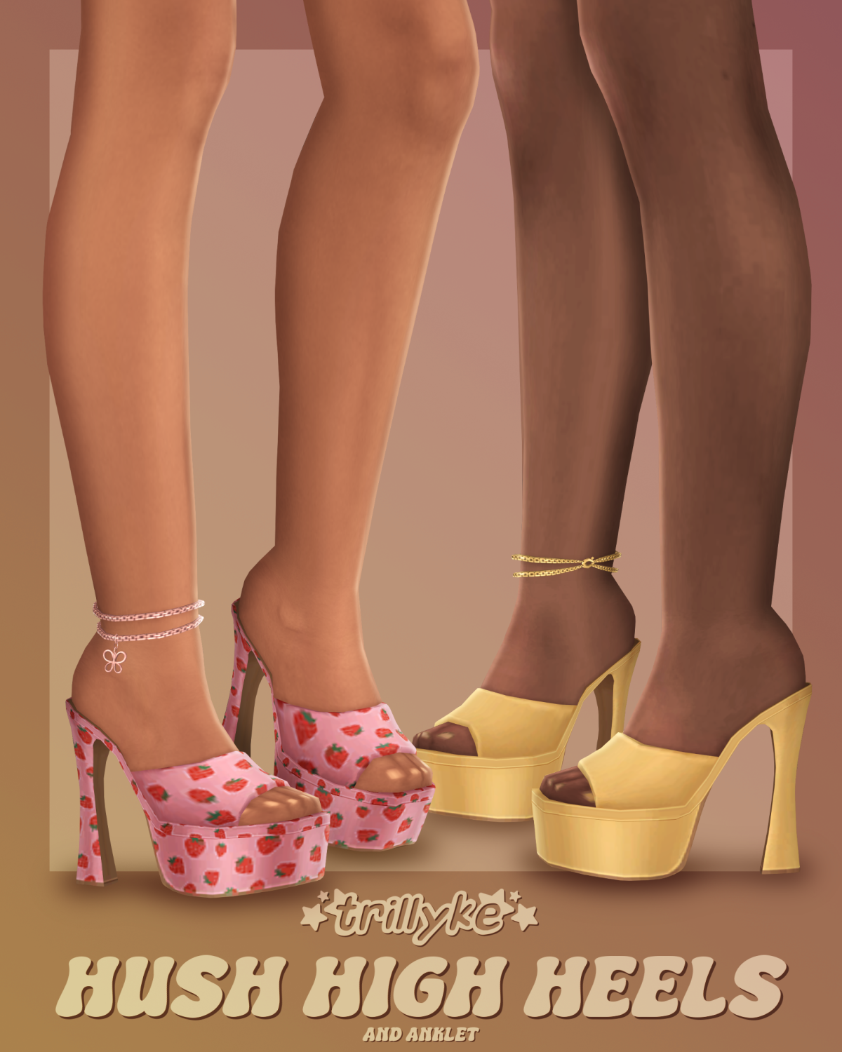 Шлепки для симочек "Hush High Heels & Anklet"