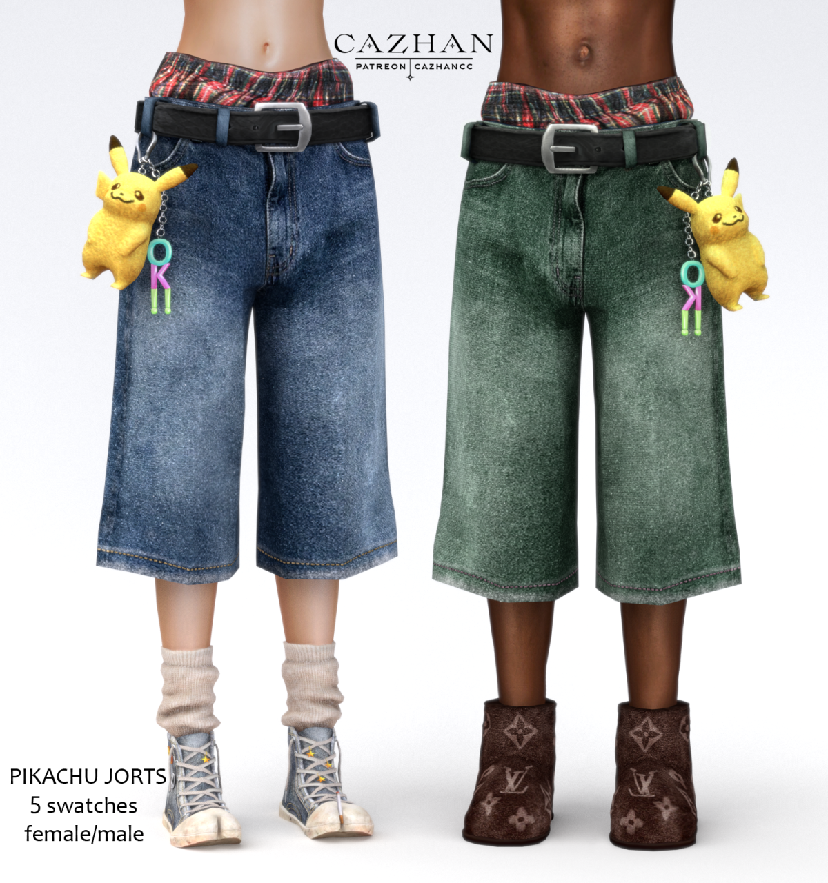 Шорты для симов и симочек "PIKACHU JORTS"