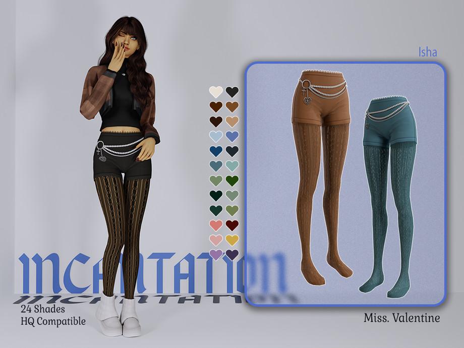 Шорты с колготками для симочек "Isha shorts with sock and a pearl belt"
