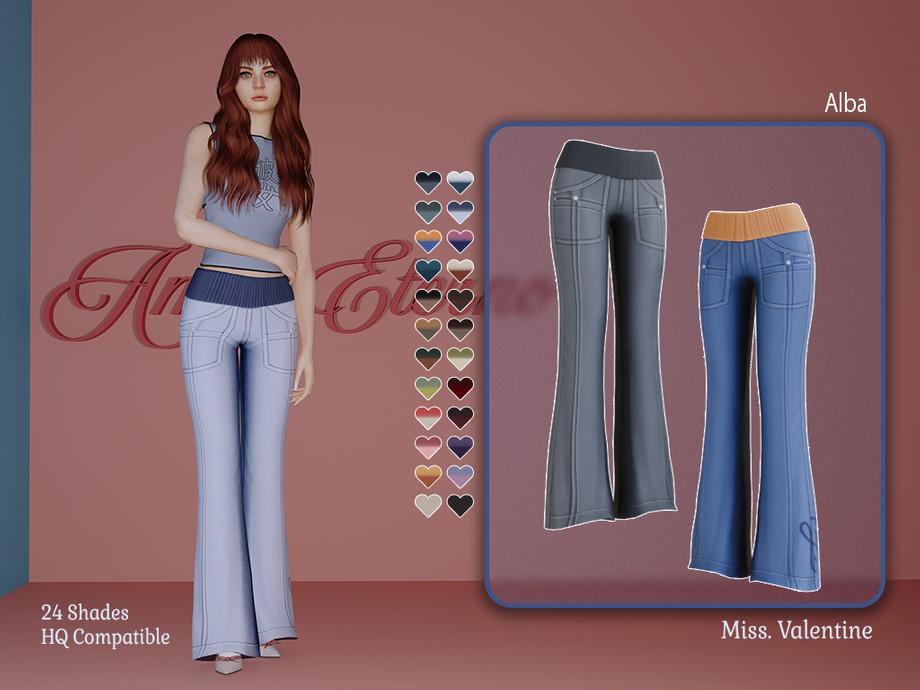 Штаны для симочек "Alba flare cotton pants with rib"