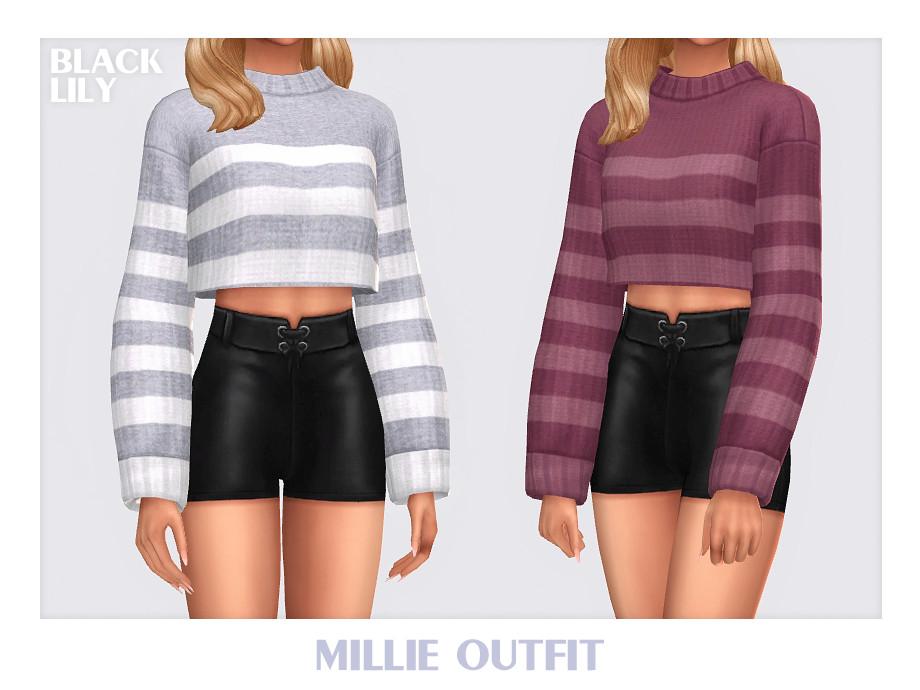Свитер и шорты для симочек "Millie Outfit"