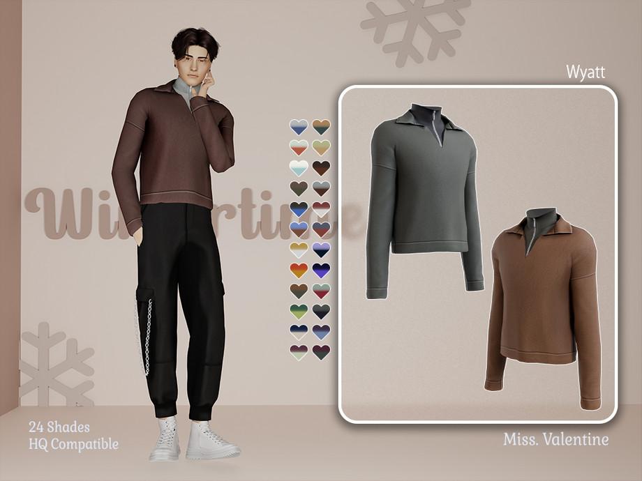 Свитер с водолазкой для симов "Wyatt sweater with turtleneck"