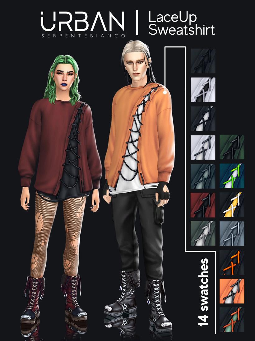 Свитшот для симов и симочек "LaceUp Sweatshirt"