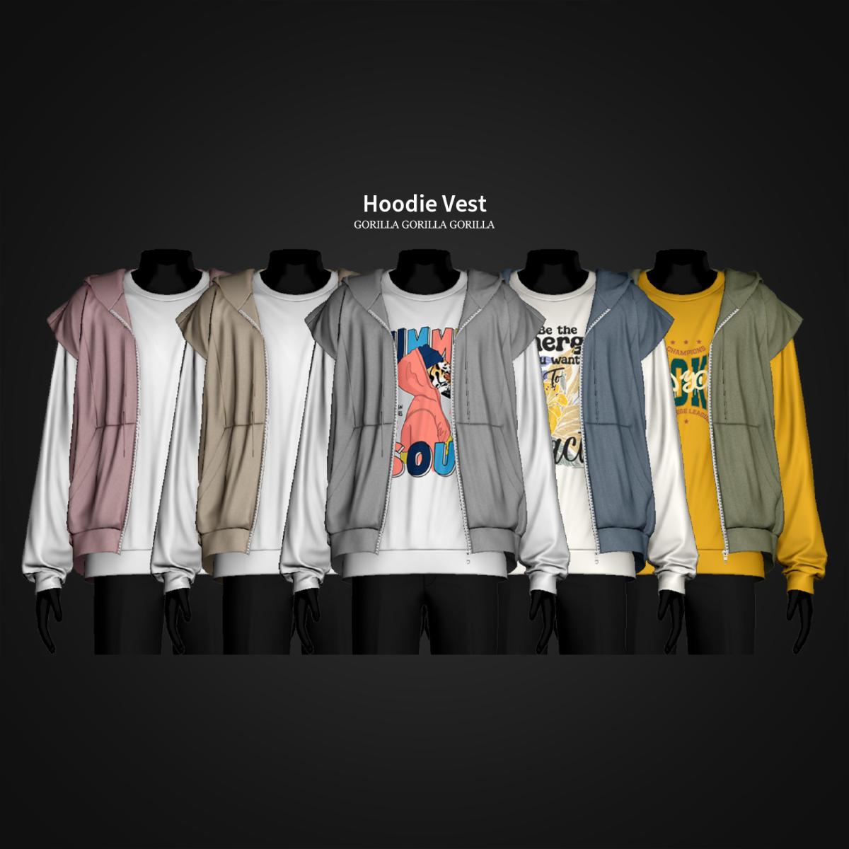 Свитшот с жилеткой для симов "Hoodie Vest II"
