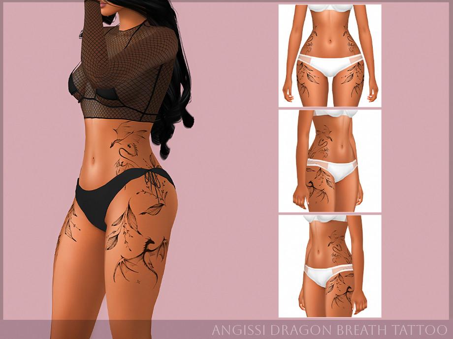 Тату для бедер "Dragon Breath Tattoo"