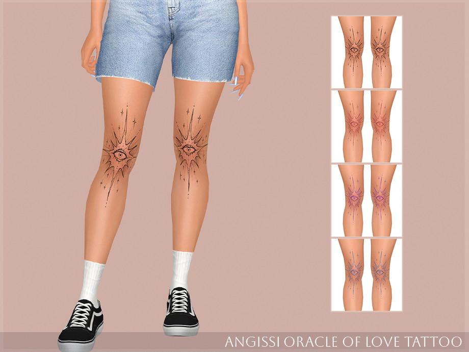 Тату для коленей "Oracle of Love Tattoo"