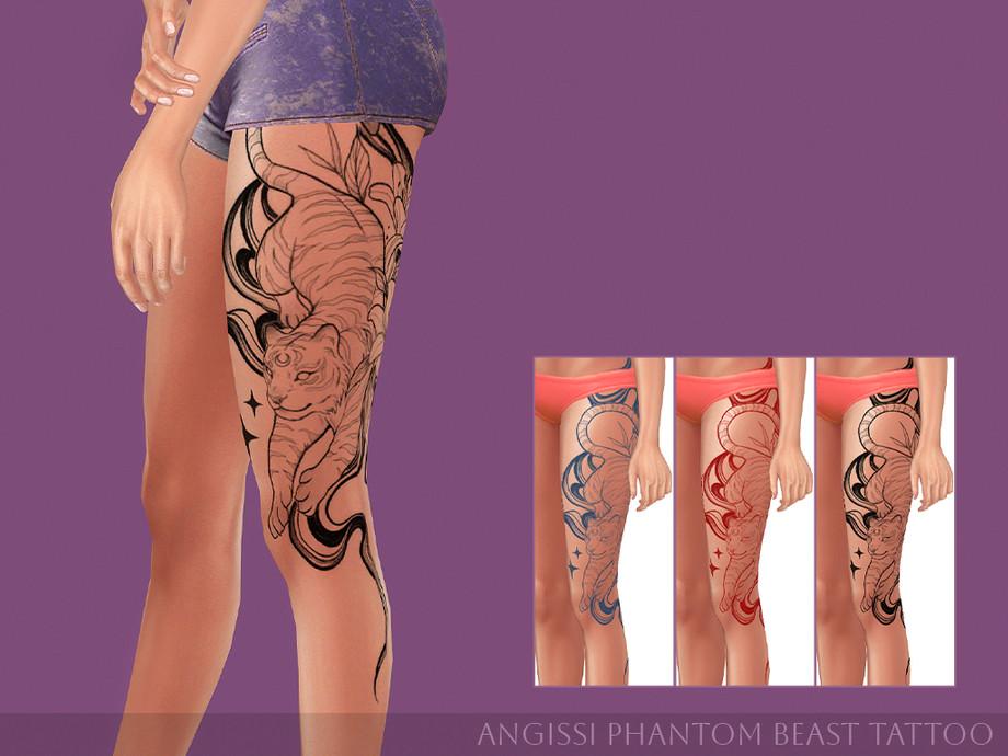 Тату для ноги "Phantom Beast Tattoo"