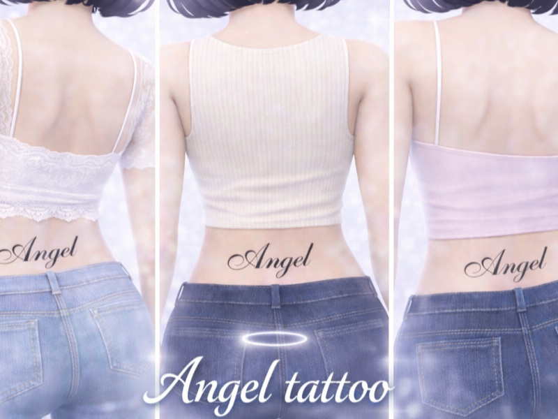 Тату для поясницы "ANGEL low rise tattoo"