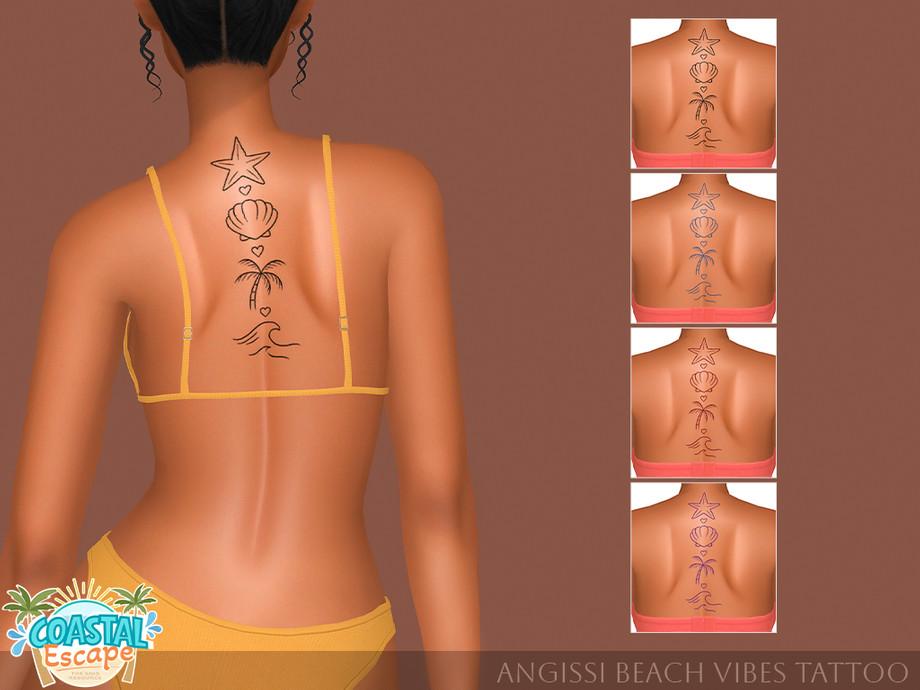 Тату для спины и бедер "Beach Vibes Tattoo & Sea Tale Tattoo"
