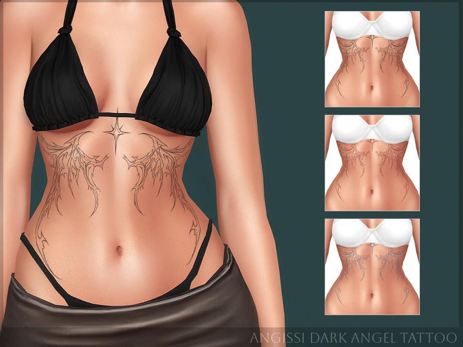 Тату для живота "Dark Angel Tattoo"