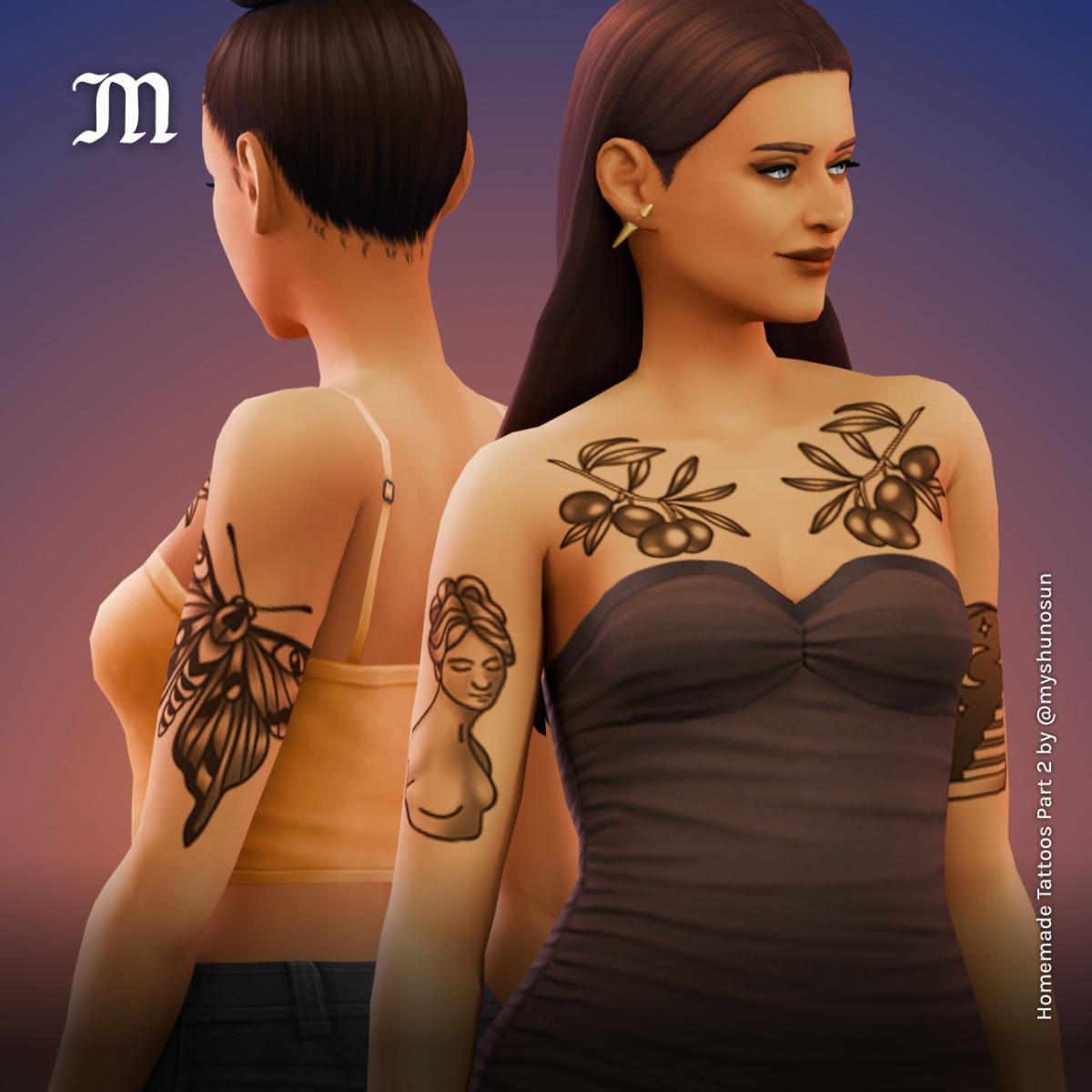 Тату сет "Homemade Tattoos Part 2 - Maxis Match tattoos"