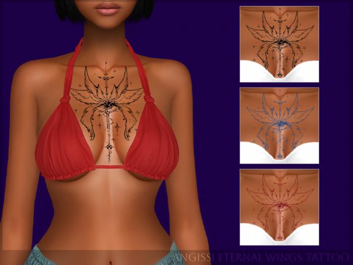 Татуировка для груди "Eternal Wings Tattoo"
