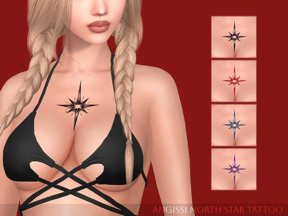 Татуировка для груди "North Star Tattoo"