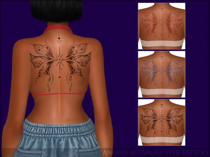 Татуировка для спины "Astral Flutter Tattoo"