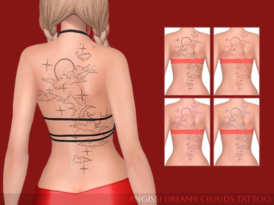 Татуировка для спины "Dreamy Clouds Tattoo"