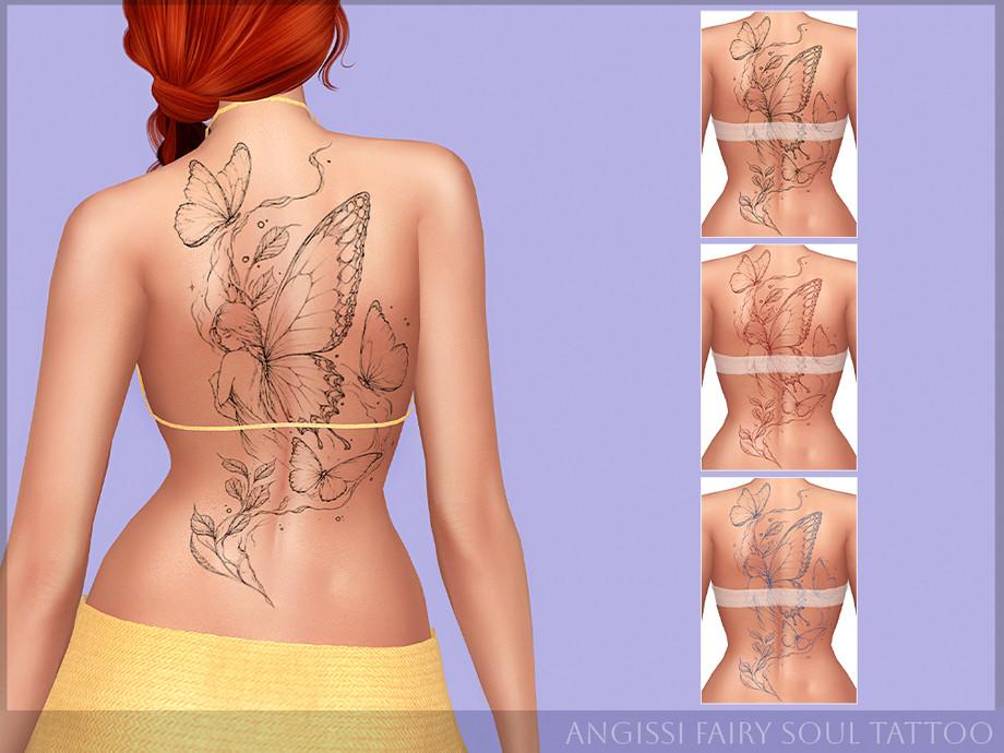 Татуировка для спины "Fairy Soul Tattoo"