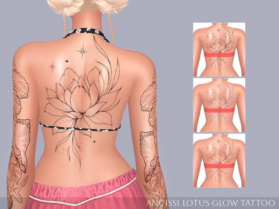 Татуировка для спины "Lotus Glow Tattoo"