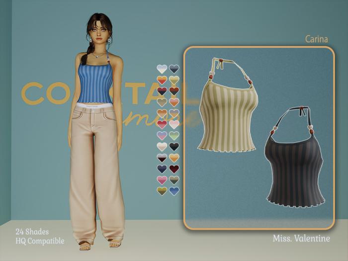 Топ для симочек "Carina halter stripe top"