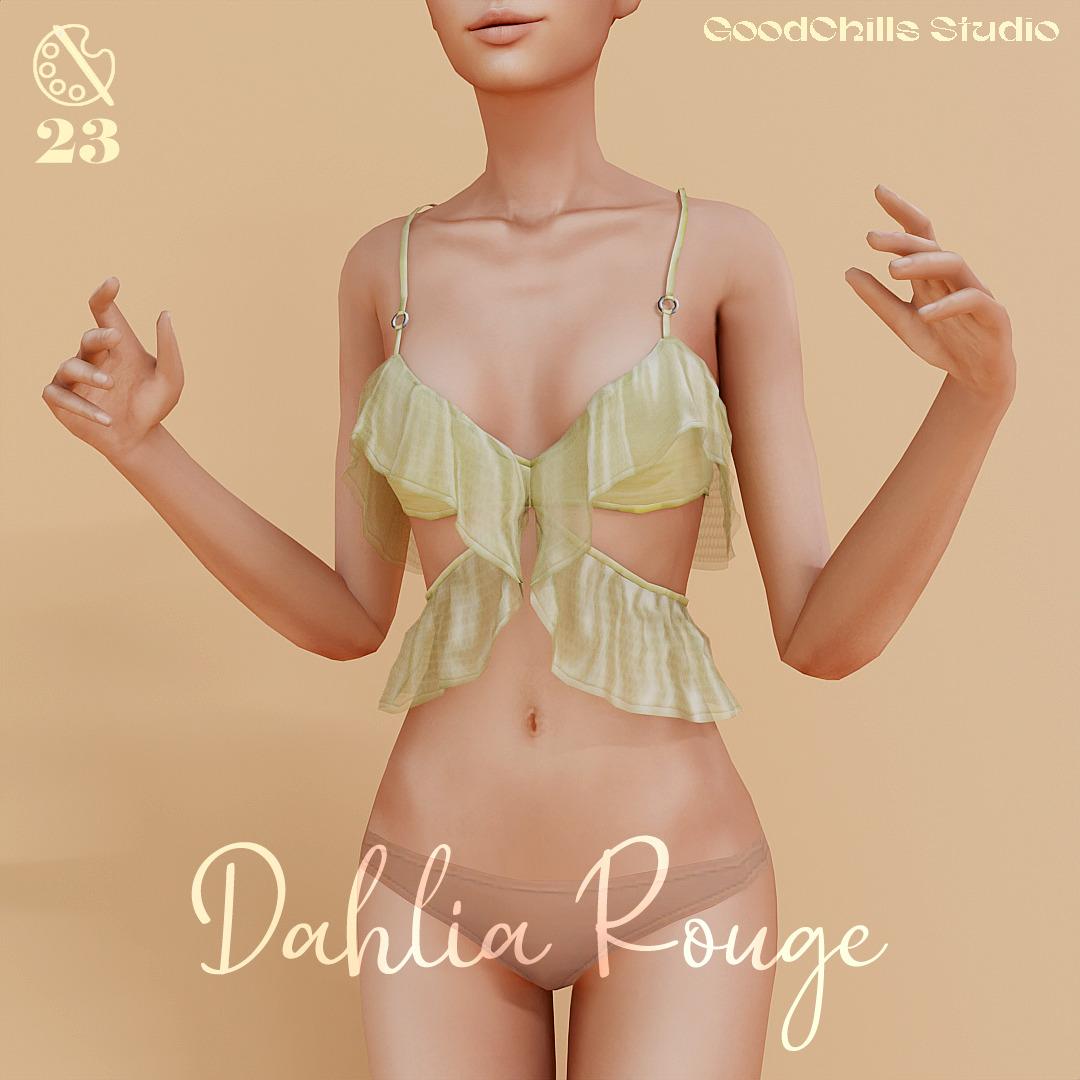 Топ для симочек "Dahlia Rouge Chiffon Ruffled Cut Out"