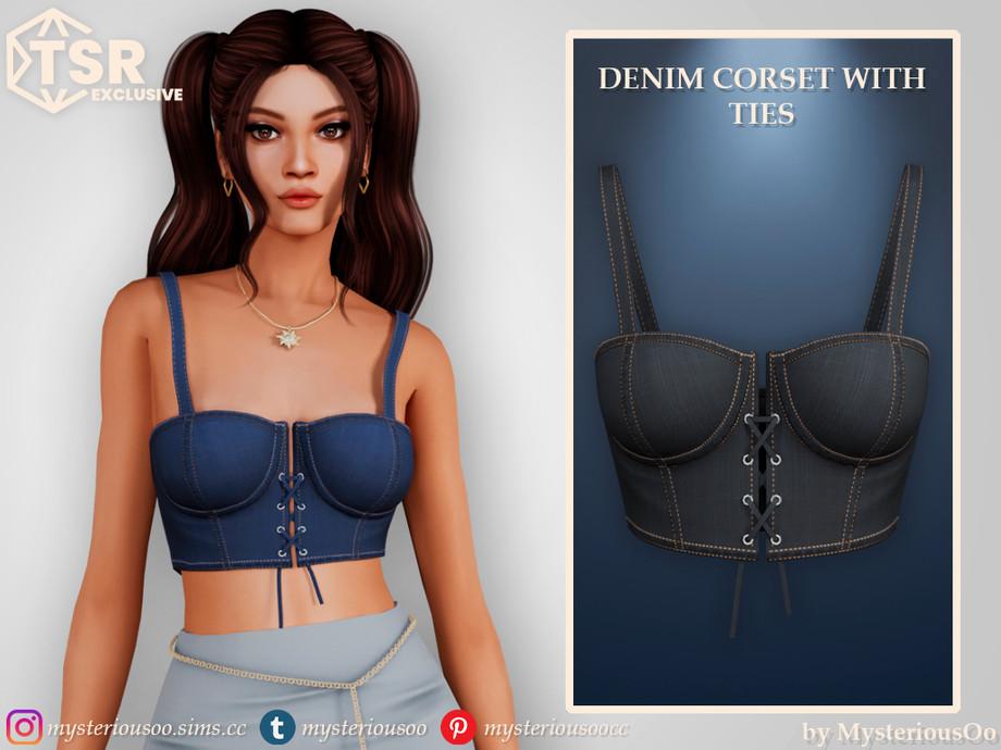 Топ для симочек "Denim corset with ties"
