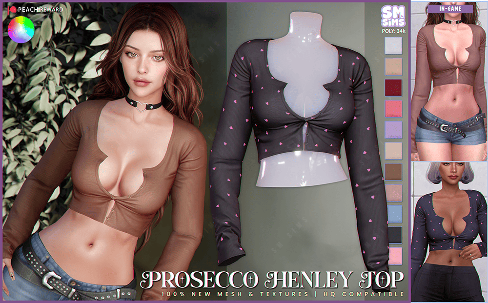 Топ для симочек "Prosecco Henley Top"