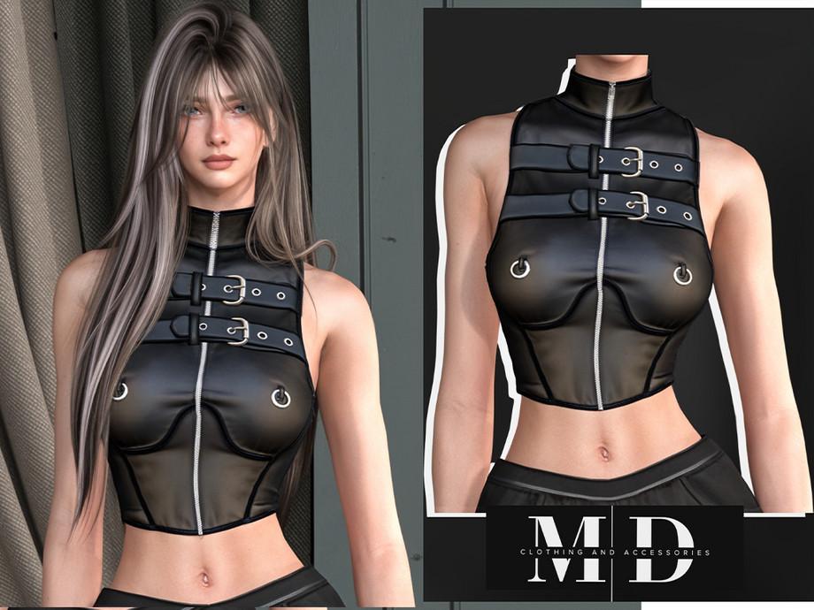 Топ для симочек "sexy leather top with straps"