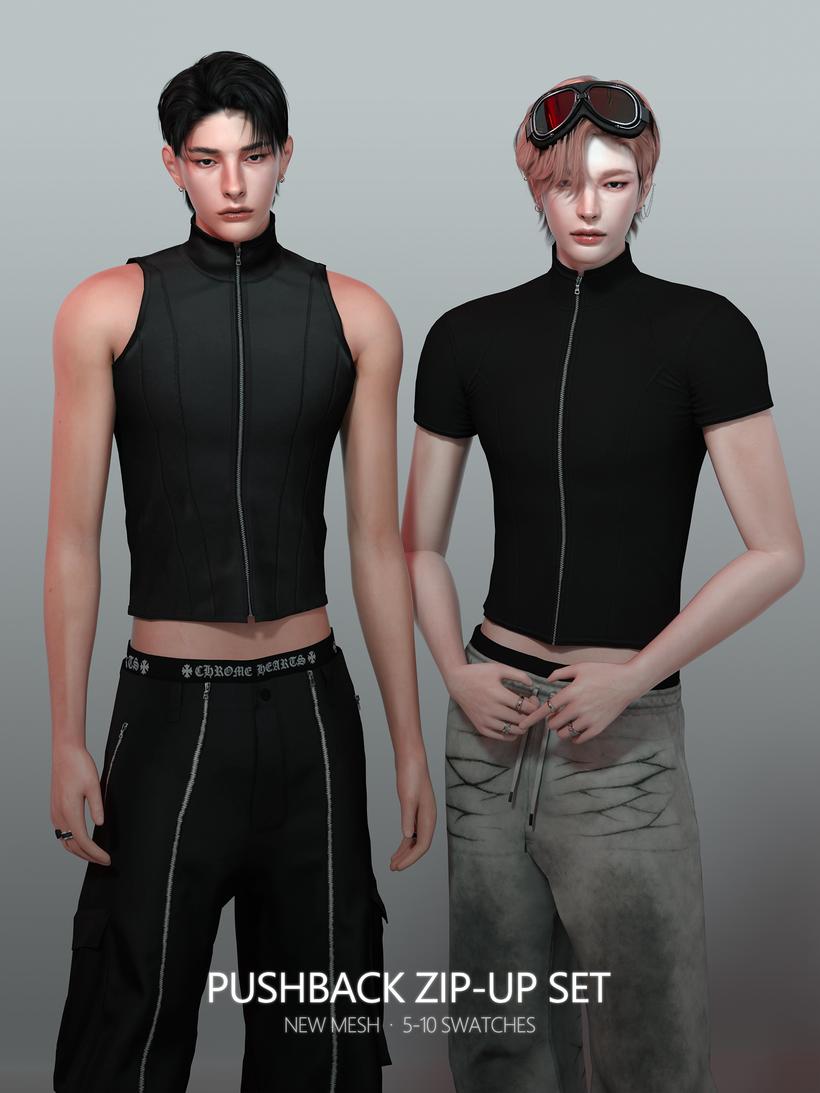 Топы для симов "Pushback Zip-up Set"