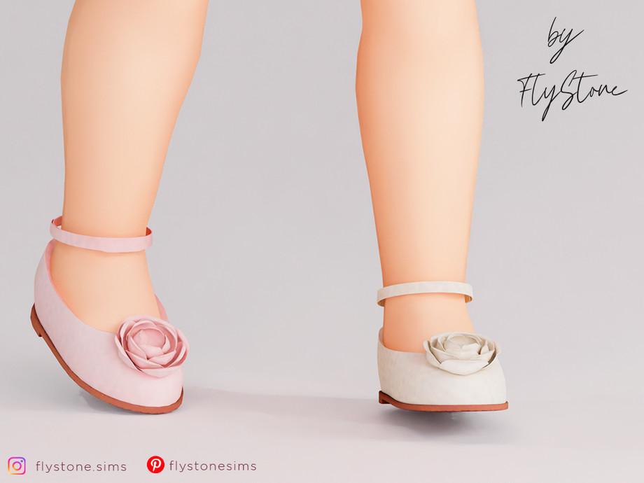 Туфельки для малышек "Toddler Suede Multicolored Flats With A Rosebud On"