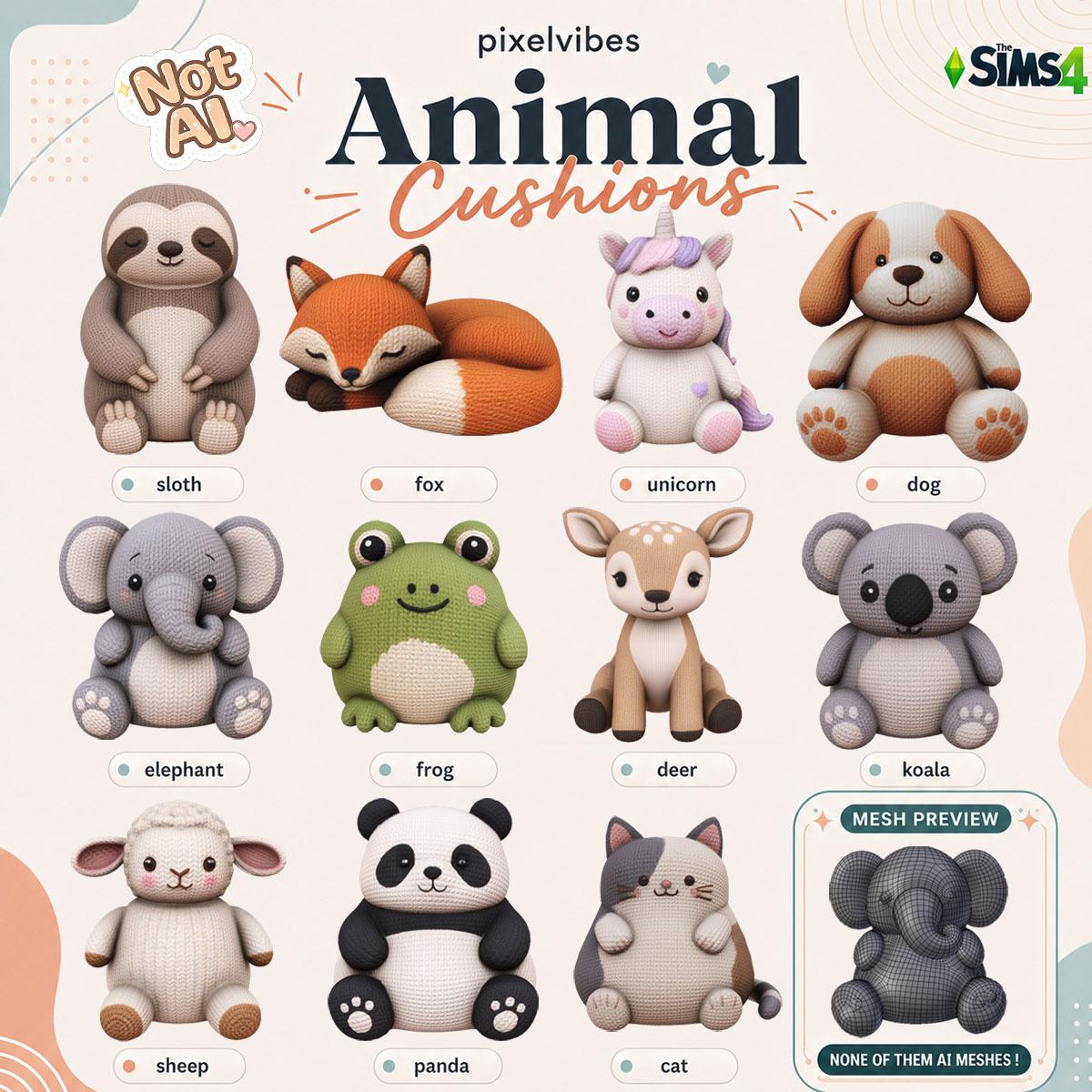 Вязанные игрушки "Knitted Animal Cushions"