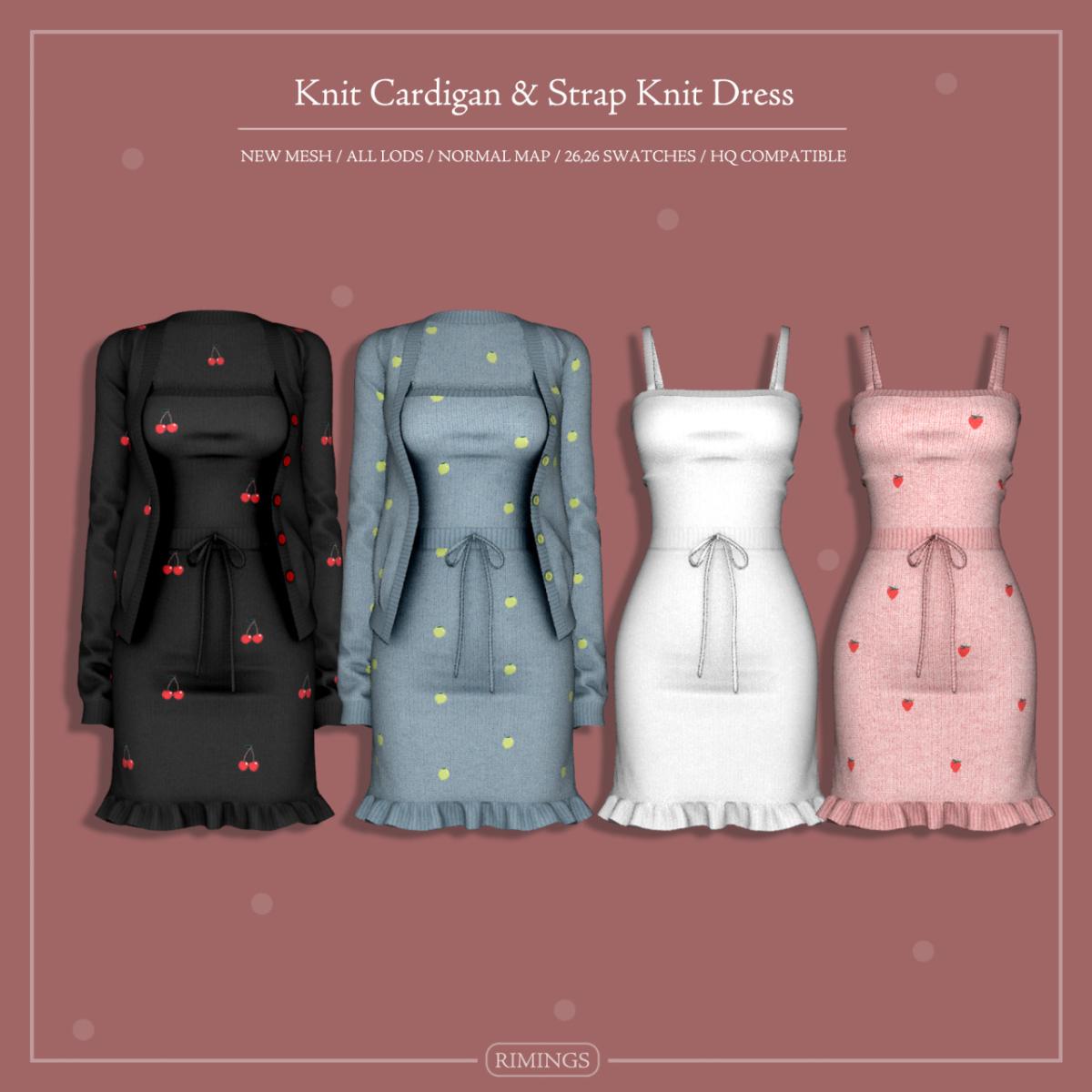 Вязанный сет для симочек "Knit Cardigan & Strap Knit Dress"