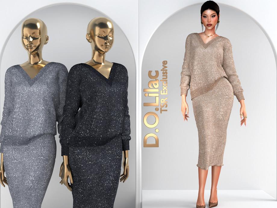 Вязаный комплект для женщин "Knit Glow Set DO128"