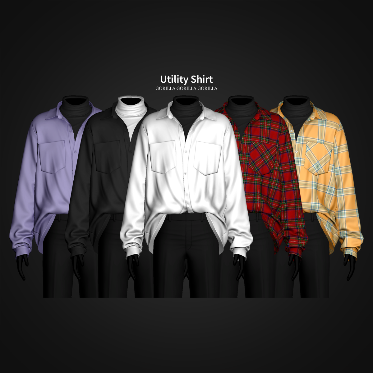Водолазка с рубашкой для симов "Utility Shirt"
