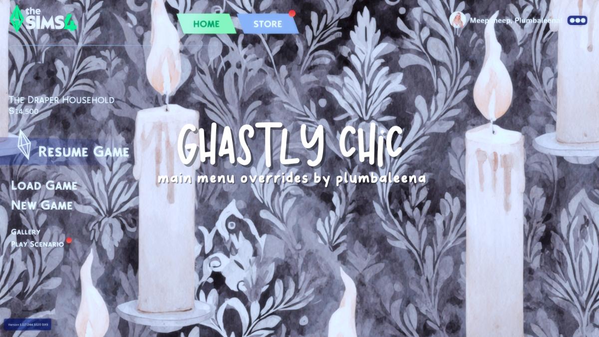 Заставка для главного экрана "Ghastly Chic Main Menu Overrides"