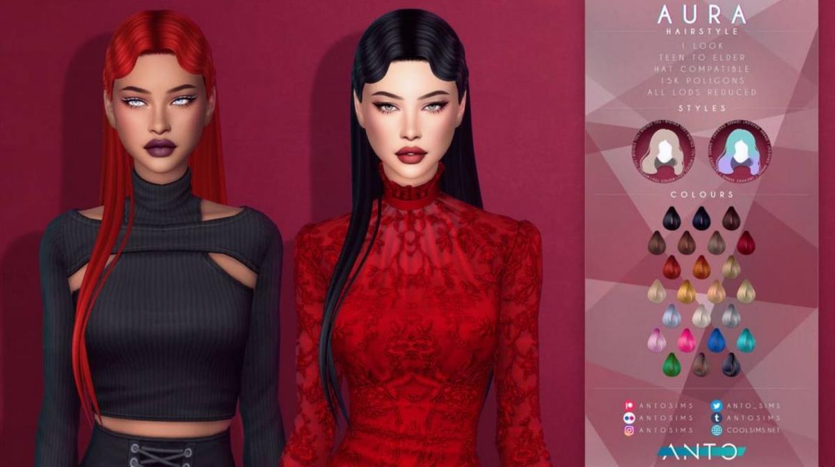 Женская прическа "Aura Hairstyle (Maxis Match)"
