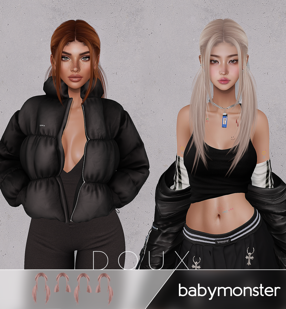 Женская прическа "BabyMonster Hairstyle"