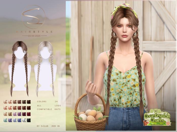 Женская прическа "double long braids hair Countryside Charm"