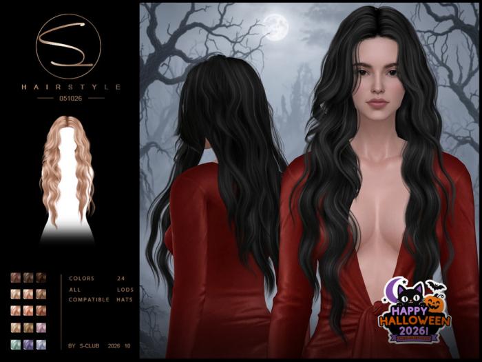 Женская прическа "long wavy hairstyle Happy Halloween"