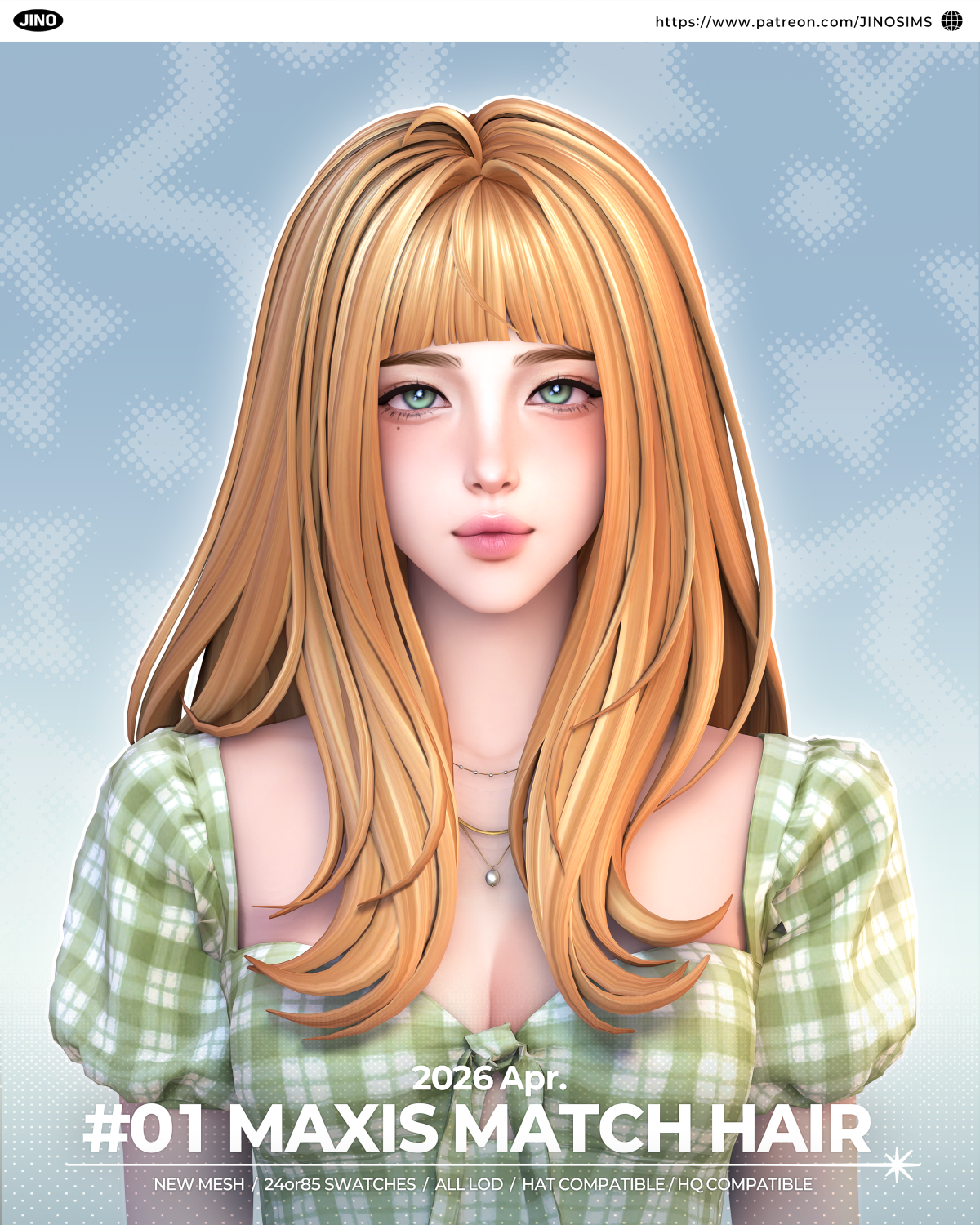 Женская прическа "Maxis Match HAIR 01"