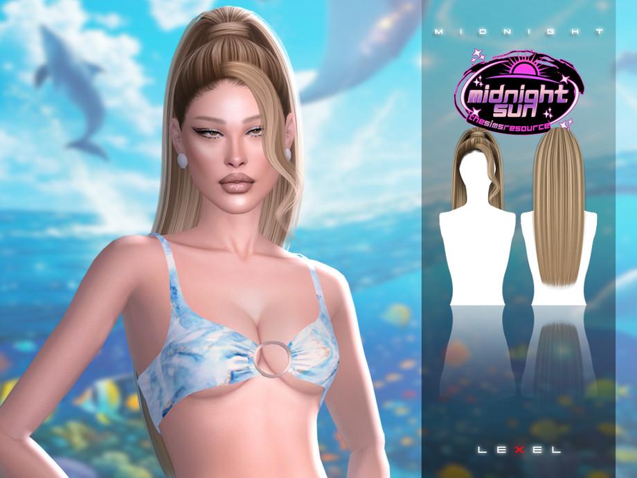 Женская прическа "Midnight updo ponytail with curly bang"