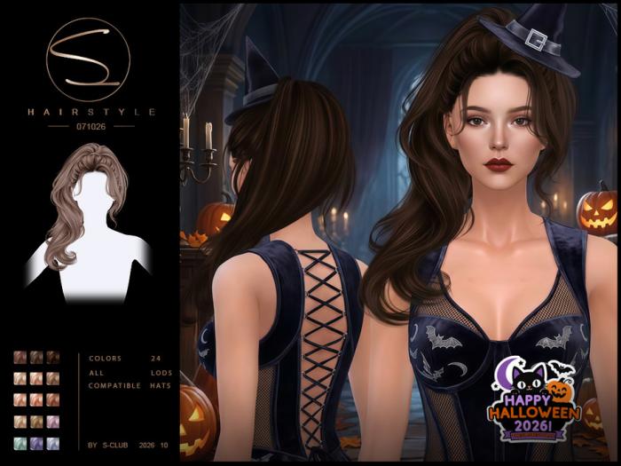 Женская прическа "Ponytail hairstyle Happy Halloween"