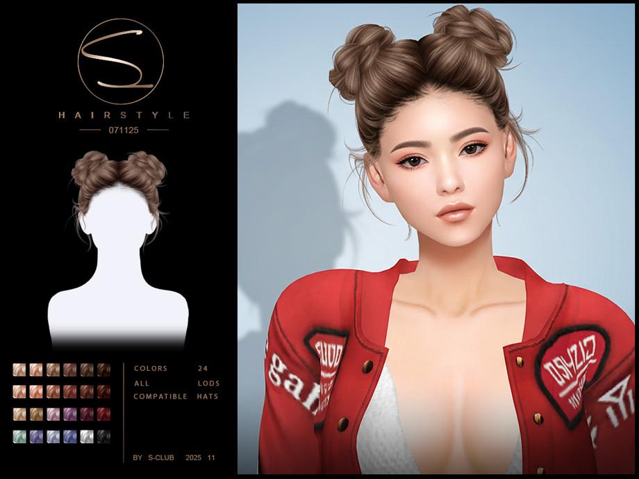 Женская прическа "S-Club_071125_ double buns hairstyle"