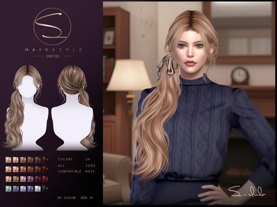 Женская прическа с платком "S-Club_090126_Side ponytail hairstyle"