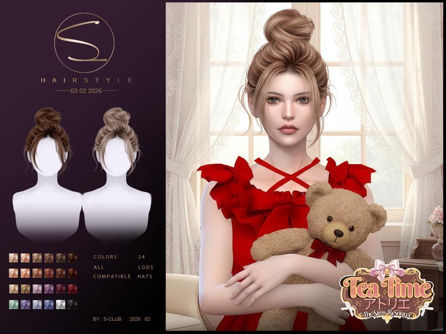 Женская прическа "(TeaTimeAtelier)sclub_ts4_hair_ 030226"