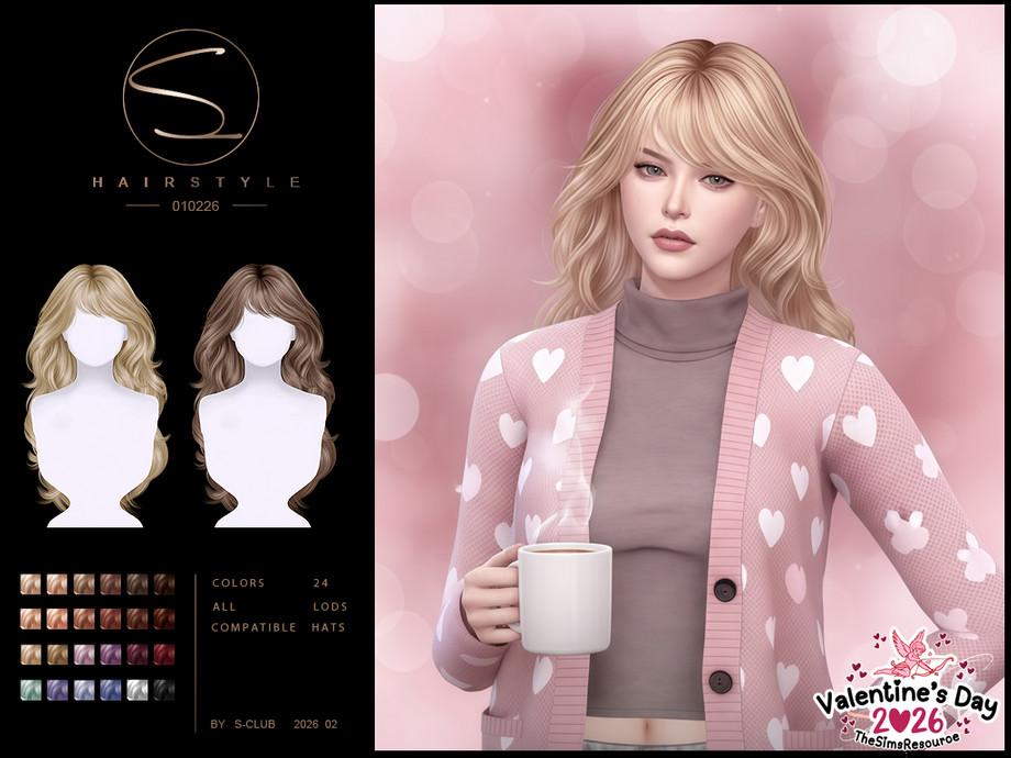 Женская прическа "(Valentine's Day) sclub_ts4_hair_ 010226"